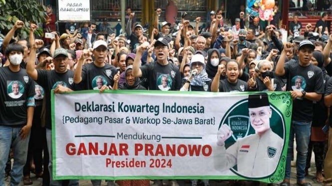 Pedagang pasar dan warung kopi (warkop) se-Jawa Barat dukung Ganjar Pranowo
