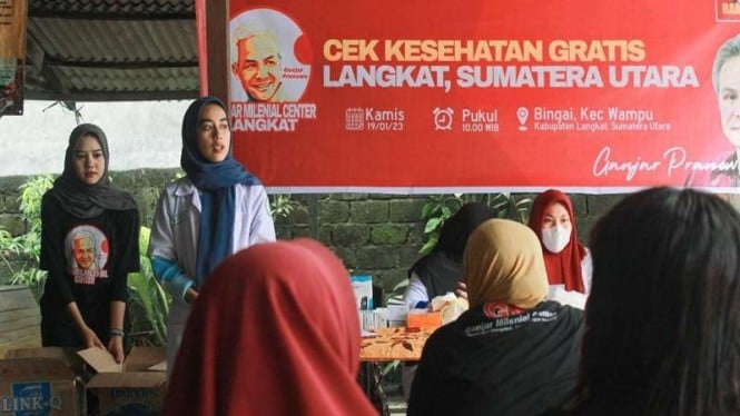 Ganjar Milenial Center (GMC) Sumatera Utara menggelar kegiatan pengobatan gratis