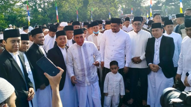 Gubernur Sumut, Edy Rahmayadi bersama Wali Kota Medan, Muhammad Bobby Afif Nasution.