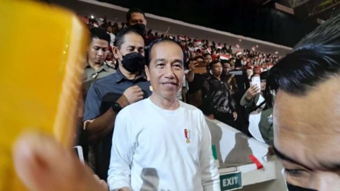 Presiden Jokowi di acara musra relawan