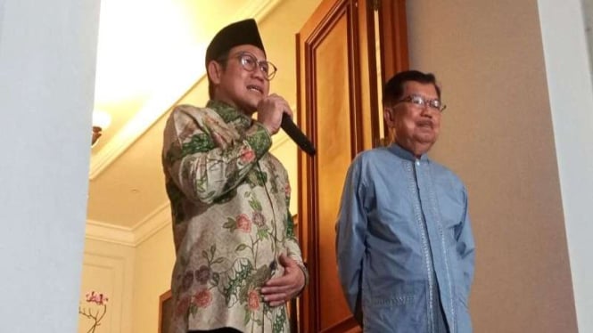 Ketua Umum PKB Muhaimin Iskandar atau Cak Imin bertemu Jusuf Kalla (JK)